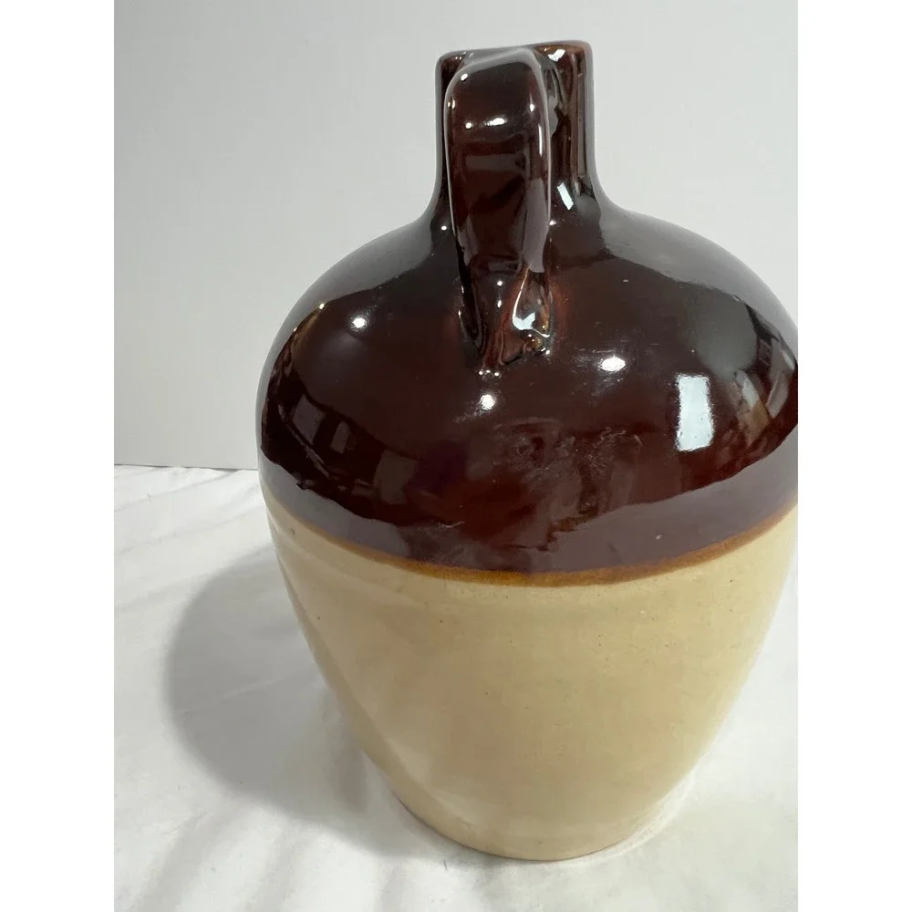 Vintage Rice University Owl Crest Stoneware Jug Decanter Brown Owl‎ Pottery C22